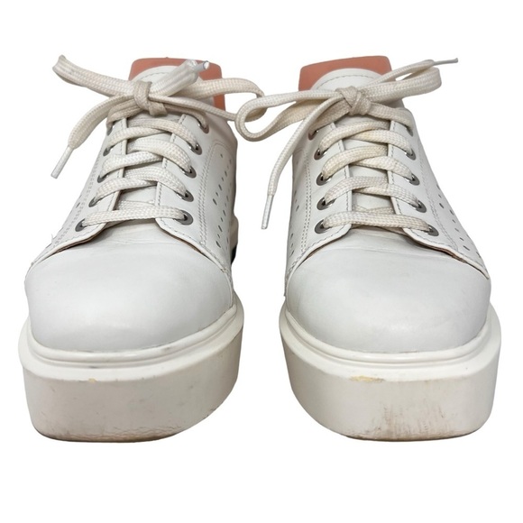 Linea Paolo Kendra White Perforated Leather Square Toe Platform Sneaker Size 7.5 - Picture 7 of 10